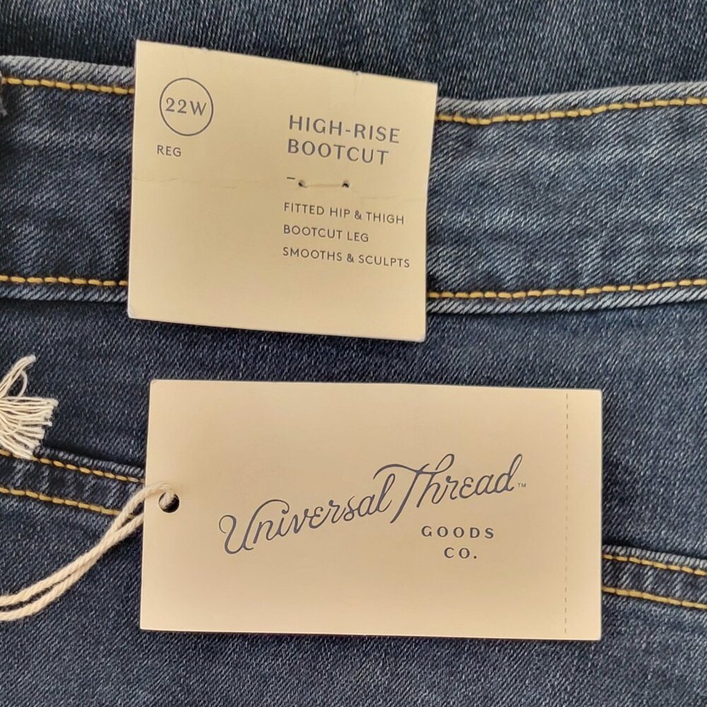 Universal Thread High Rise Bootcut Jeans Plus Size 22W NEW - Picture 6 of 13